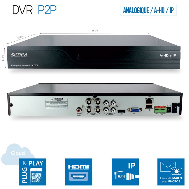 Enregistreur numérique DVR 4 entrées 
