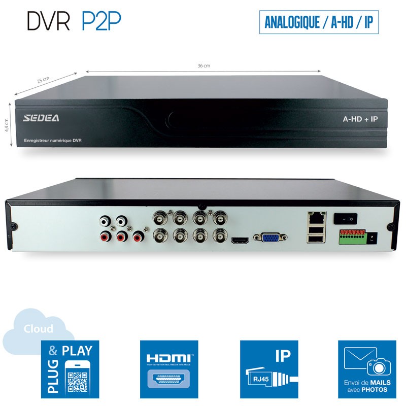 Enregistreur numérique DVR 8 entrées 